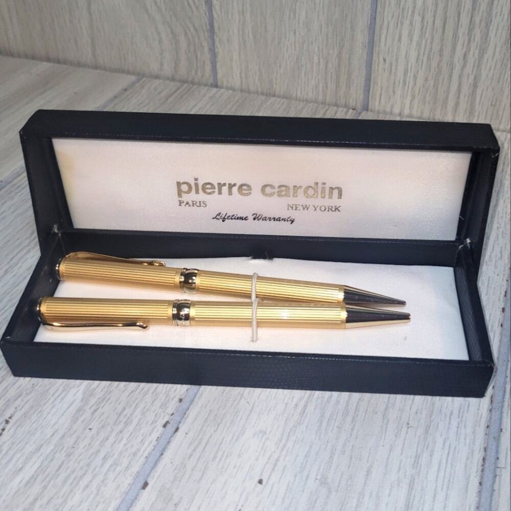 Pierre Cardin 18k Gold Plated Pen & Pencil Set Graduation Gift Office